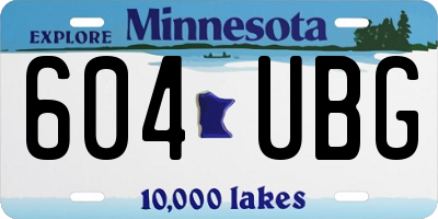 MN license plate 604UBG