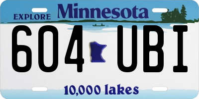 MN license plate 604UBI