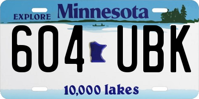 MN license plate 604UBK