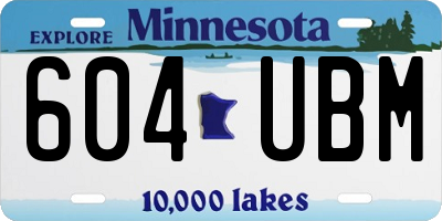 MN license plate 604UBM