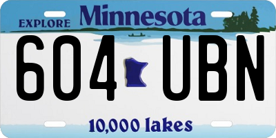 MN license plate 604UBN