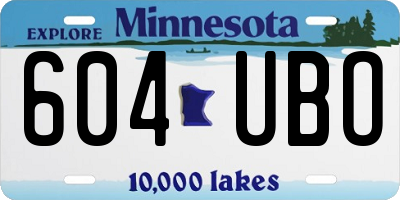 MN license plate 604UBO