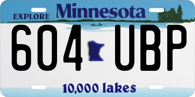 MN license plate 604UBP