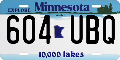MN license plate 604UBQ