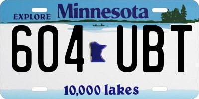 MN license plate 604UBT