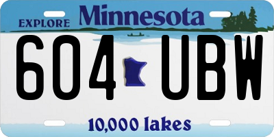MN license plate 604UBW