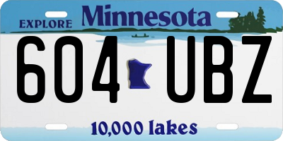 MN license plate 604UBZ