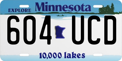 MN license plate 604UCD
