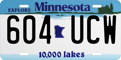 MN license plate 604UCW