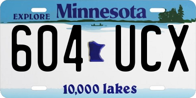 MN license plate 604UCX