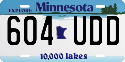 MN license plate 604UDD