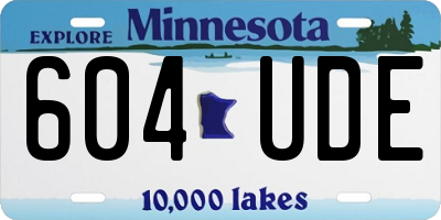 MN license plate 604UDE