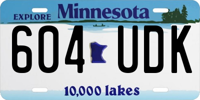 MN license plate 604UDK