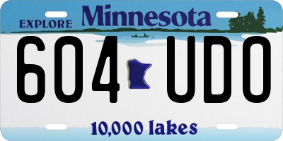 MN license plate 604UDO