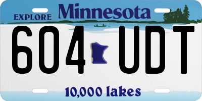 MN license plate 604UDT