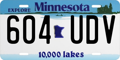 MN license plate 604UDV