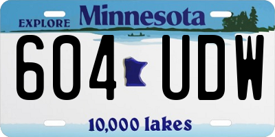 MN license plate 604UDW