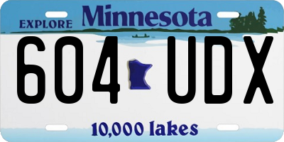 MN license plate 604UDX