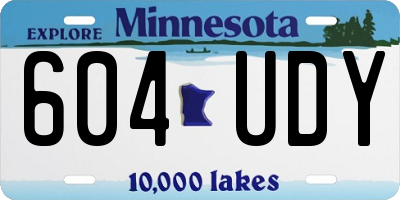 MN license plate 604UDY