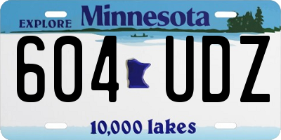 MN license plate 604UDZ