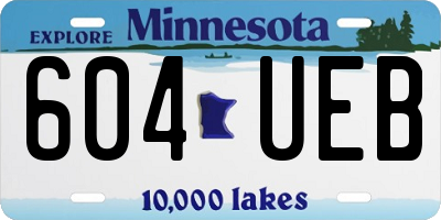 MN license plate 604UEB