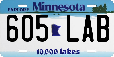 MN license plate 605LAB