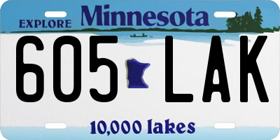 MN license plate 605LAK