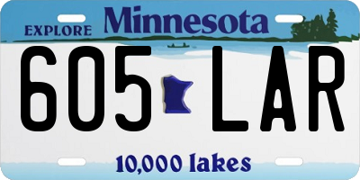 MN license plate 605LAR