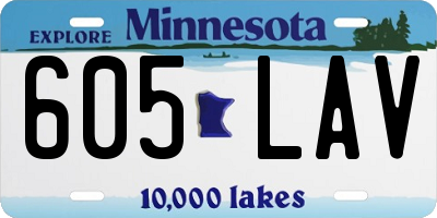 MN license plate 605LAV