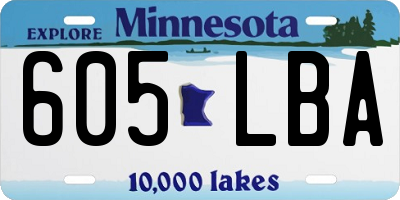 MN license plate 605LBA