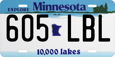 MN license plate 605LBL