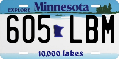 MN license plate 605LBM
