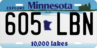 MN license plate 605LBN