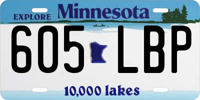 MN license plate 605LBP