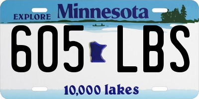 MN license plate 605LBS