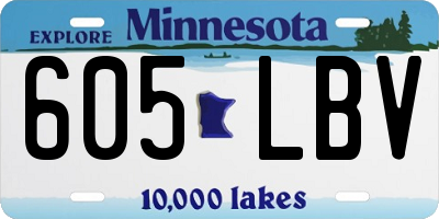 MN license plate 605LBV