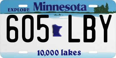 MN license plate 605LBY
