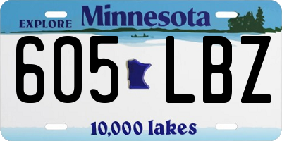 MN license plate 605LBZ