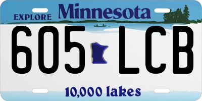 MN license plate 605LCB