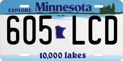 MN license plate 605LCD