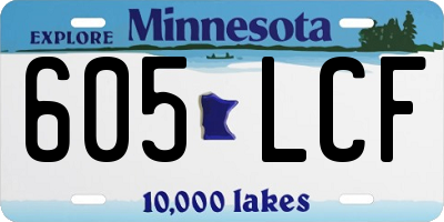 MN license plate 605LCF