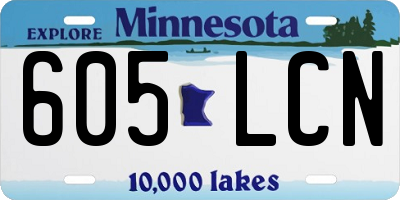 MN license plate 605LCN