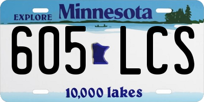 MN license plate 605LCS