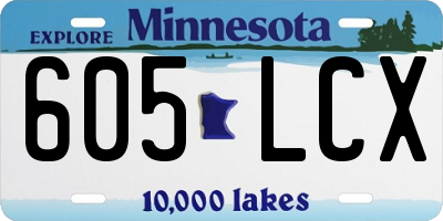 MN license plate 605LCX