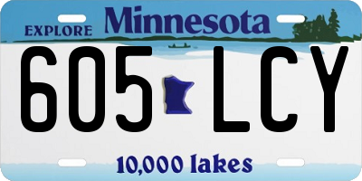 MN license plate 605LCY