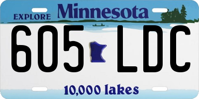 MN license plate 605LDC