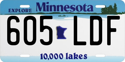 MN license plate 605LDF