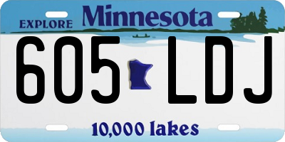 MN license plate 605LDJ