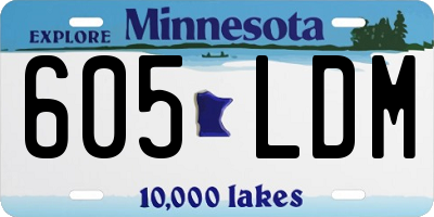 MN license plate 605LDM