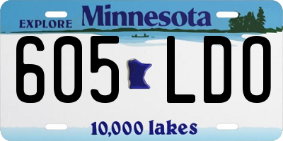 MN license plate 605LDO